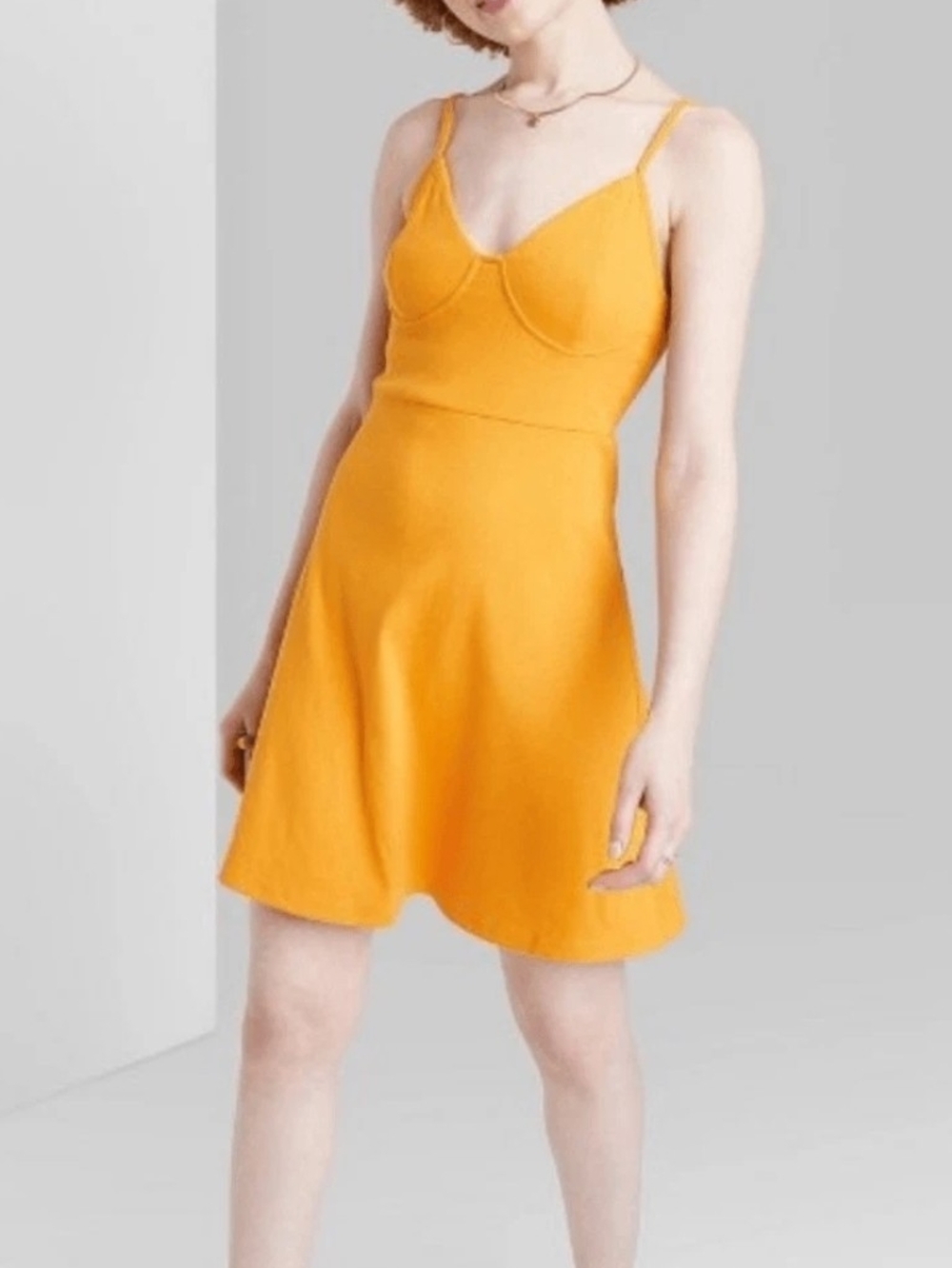 Wild Fable Skater Dress In Gold NWT